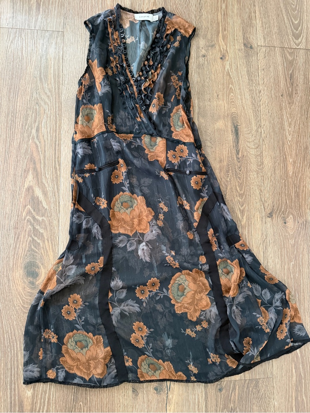 Coach Floral Print Midi Length Dress size 4